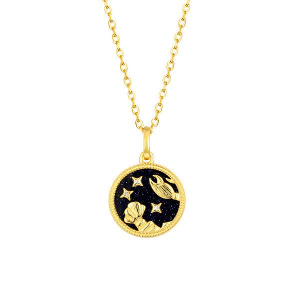 Gold Zodiac Sign 12 Constellation Lucky Amulet Pendants Necklace