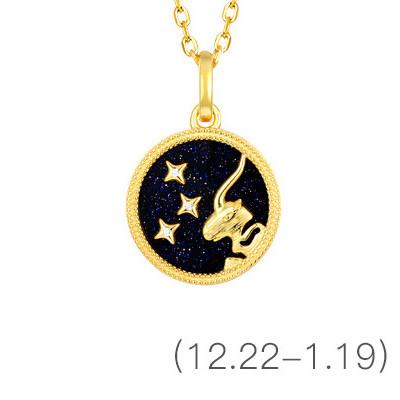 Gold Zodiac Sign 12 Constellation Lucky Amulet Pendants Necklace