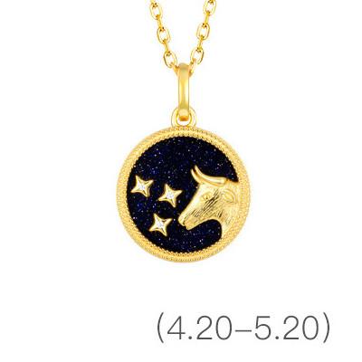 Gold Zodiac Sign 12 Constellation Lucky Amulet Pendants Necklace