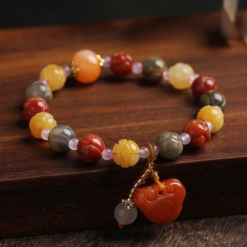 Golden Silk Jade Ruyi Bracelet