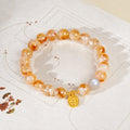 Yellow Quartz Blessing Plaque Bracelet-Golden Warmth