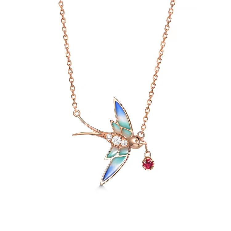 Good Luck Swallow Red Rhinestone Bracelet