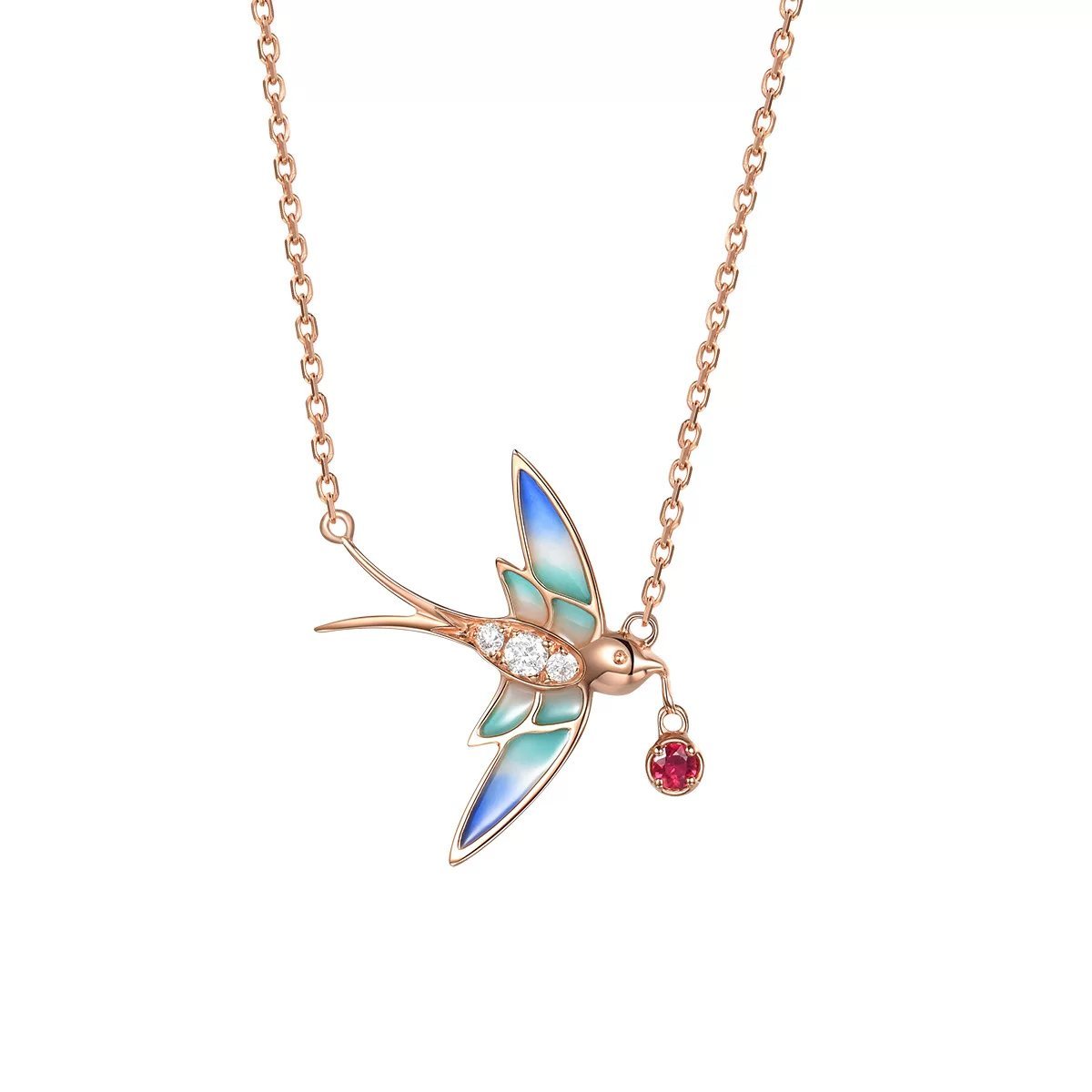 Good Luck Swallow Red Rhinestone Earring
