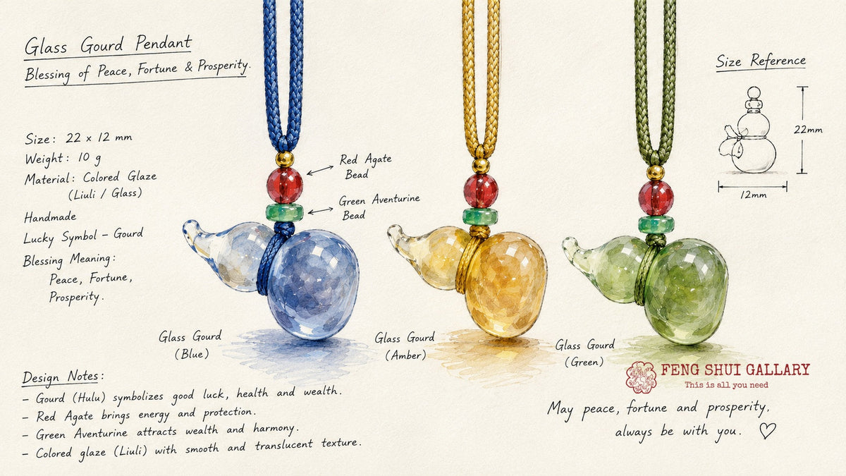 The Flow of Blessings-Handcrafted Liuli Hulu Abundance Amulet