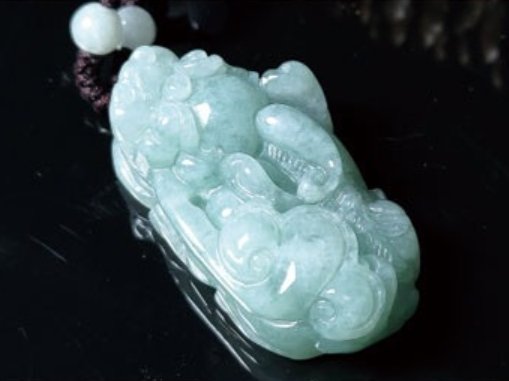 Grand A Natural Green Jade Pixiu Wealth Pendant Necklace