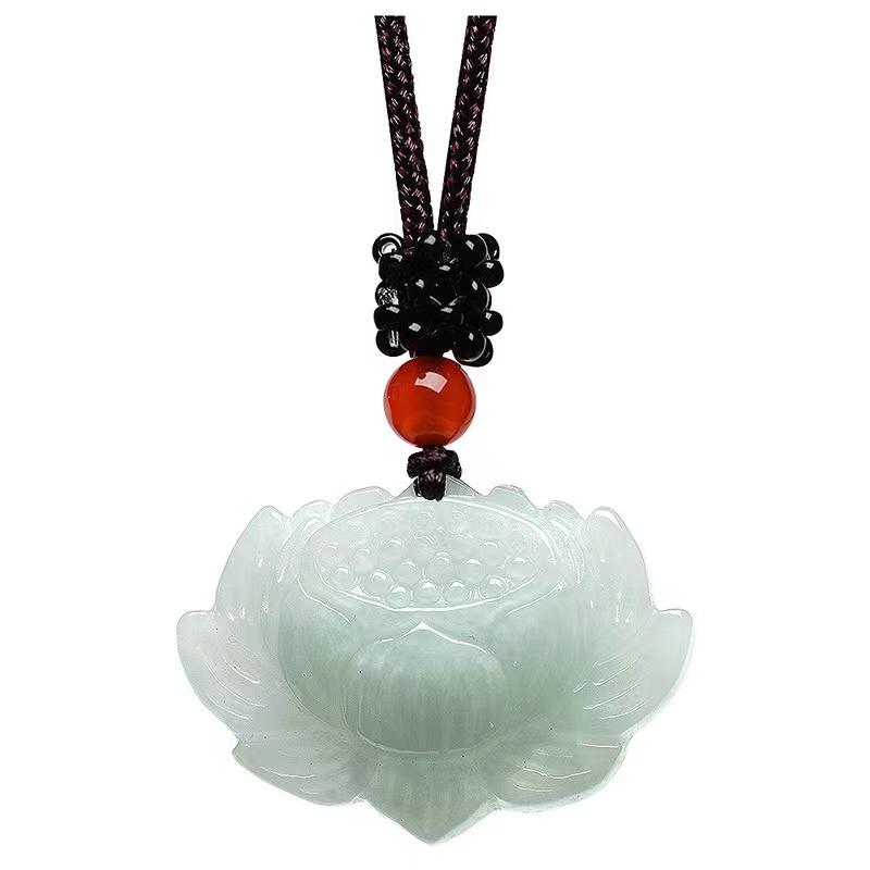 Grade A Natural Jade Pendant-Lotius Flower