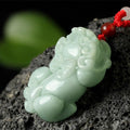 Grand A Natural White Jade Pixiu Wealth Pendant