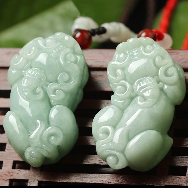 Grand A Natural White Jade Pixiu Wealth Pendant