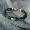 Green Jade 14k Gold Knot Lucky Rope Wealth Bracelet