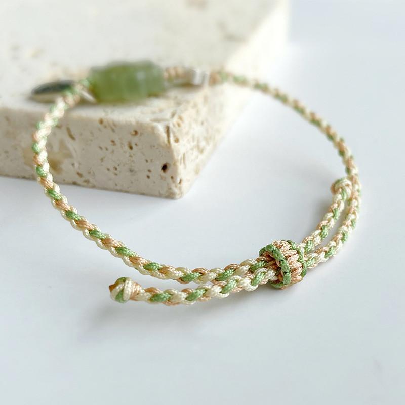 New Beginnings-Green Jade Lotus String Bracelet
