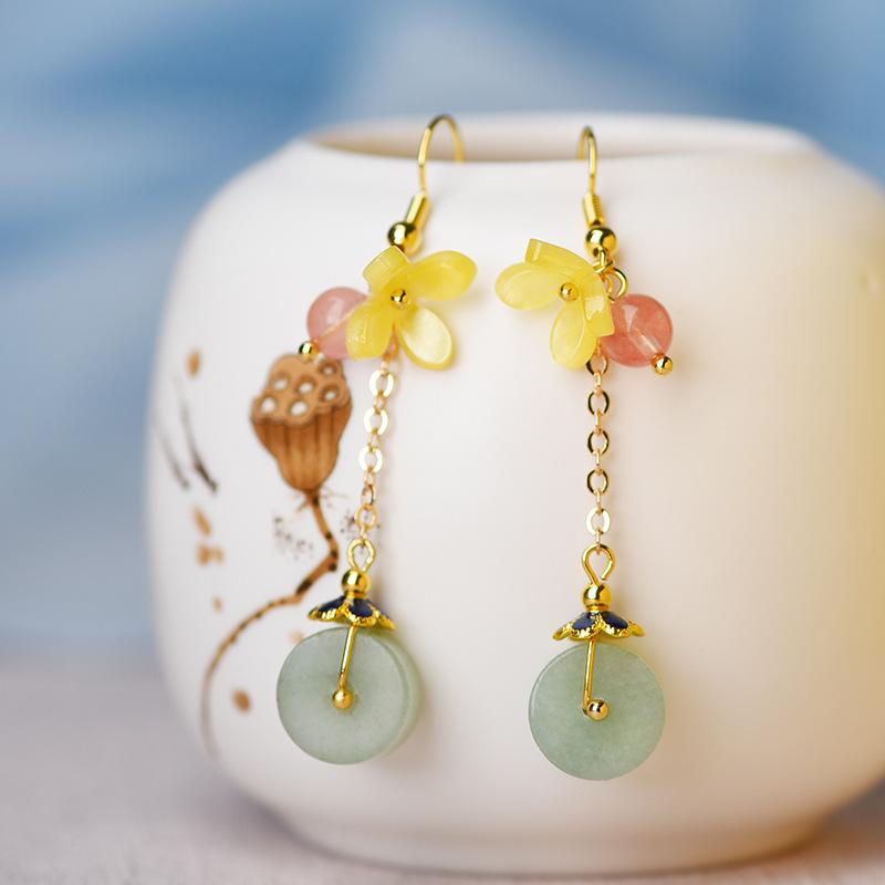 Green Jade Wealth Earring