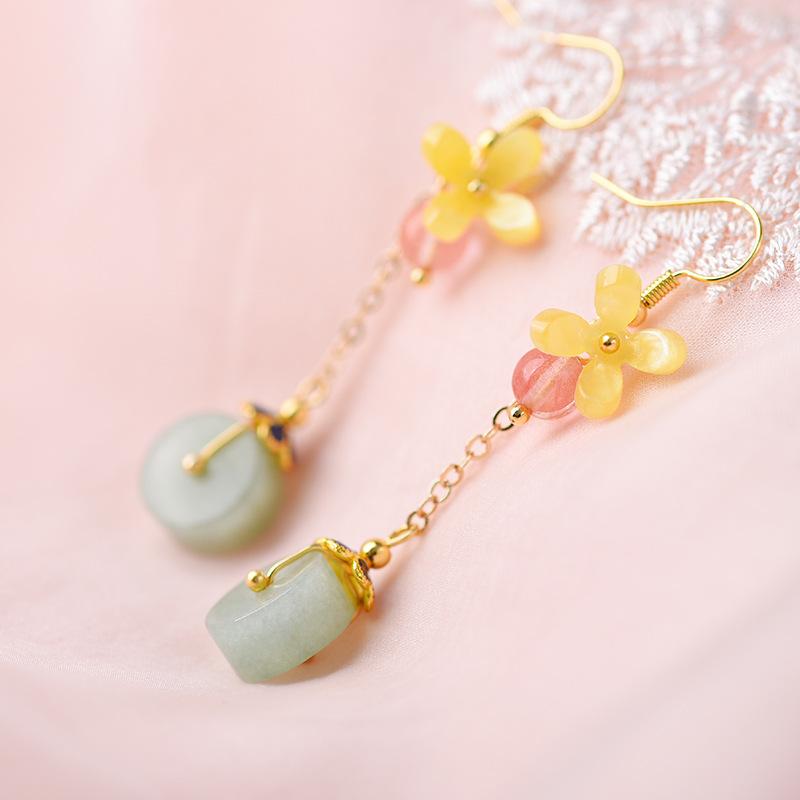 Green Jade Wealth Earring