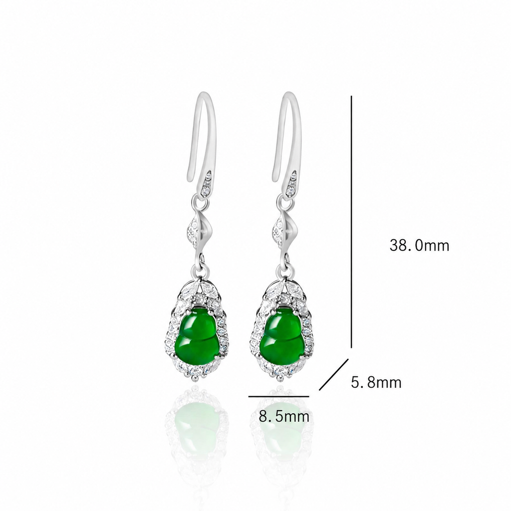Wulu Green Jade Wealth Earrings