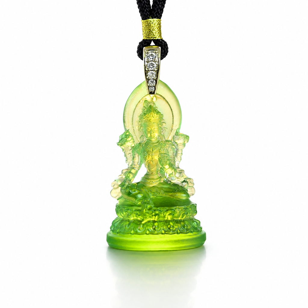 Green Tara Glaze Pendant ¨C Protection. Compassion & Positive Energy