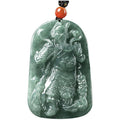 Guan Gong Green Jade Wealth Pendant
