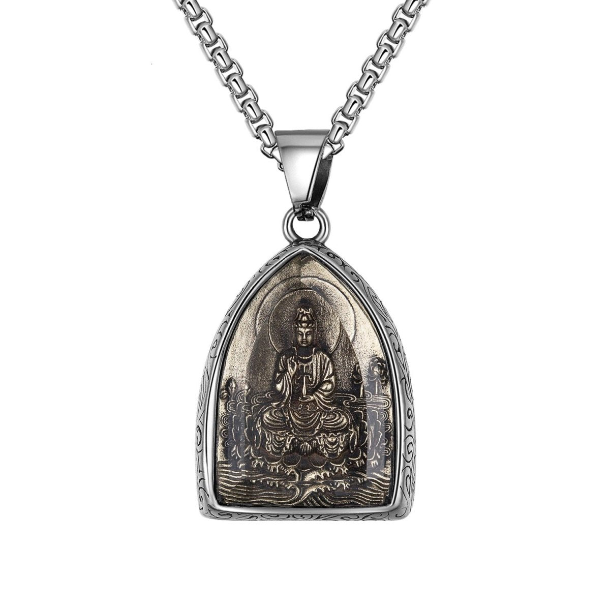 Guanyin Budhha Titanium Pendant