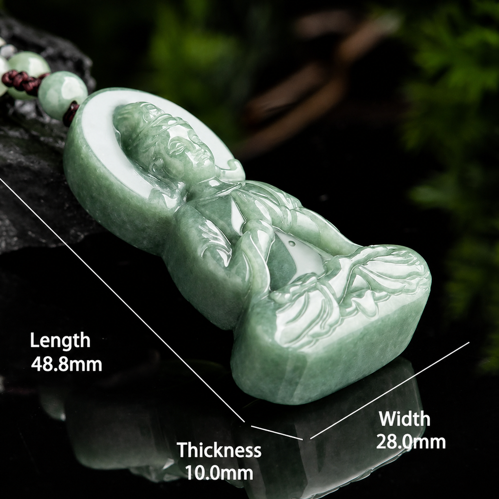 Natural Jade Serenity Guardian Guanyin Pendant ¨C Peace. Protection & Inner Balance