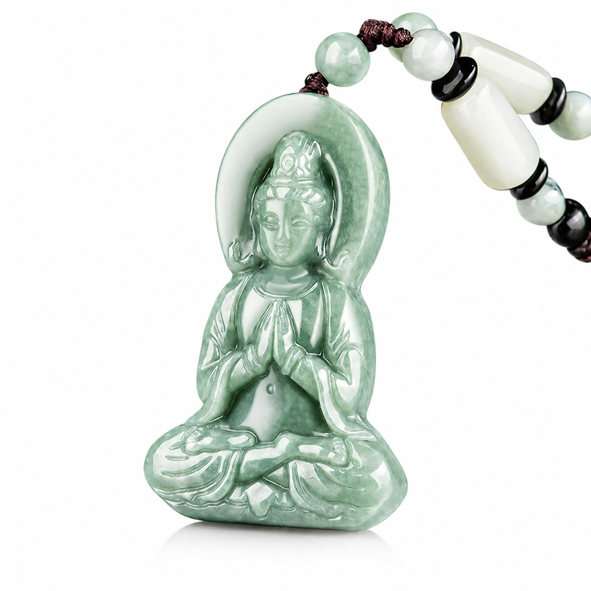 Natural Jade Serenity Guardian Guanyin Pendant ¨C Peace. Protection & Inner Balance