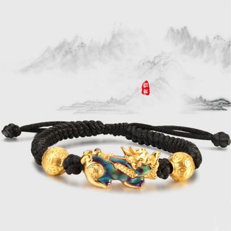 Hand Knitted Lucky Red Rope Color Changing Pixiu Bracelet