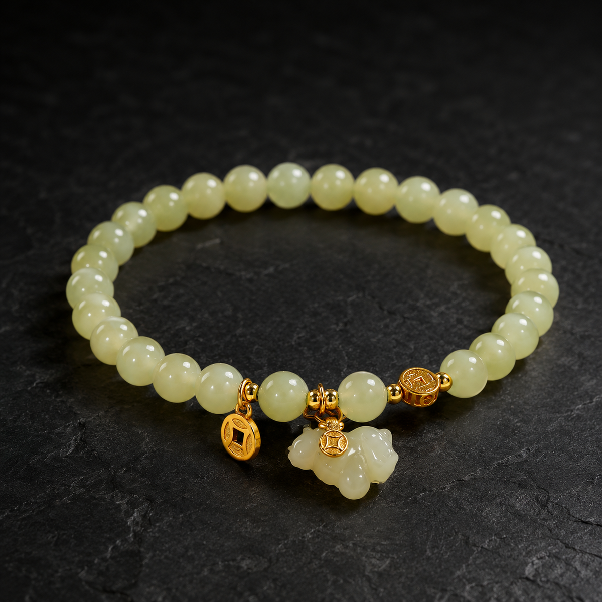 Hetian Jade Lucky Horse Bracelet-Forward with Resolve