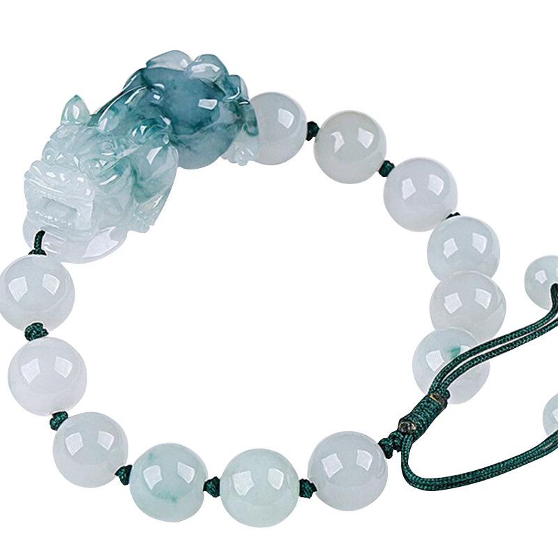 Hetian(Hotan)  Green Jade Pixiu Wealth Bracelet