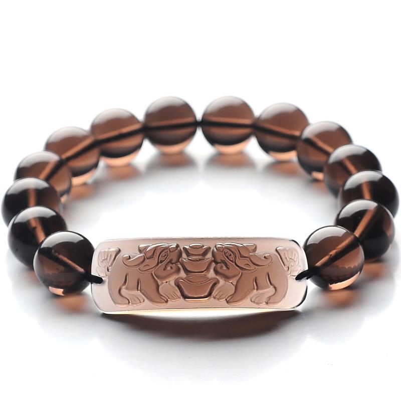 Ice Obsidian Pixiu  Feng Shui Ingot Wealth Bracelet