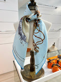 Hermes 26s Printed Square Scarf 88 In Silk 309927
