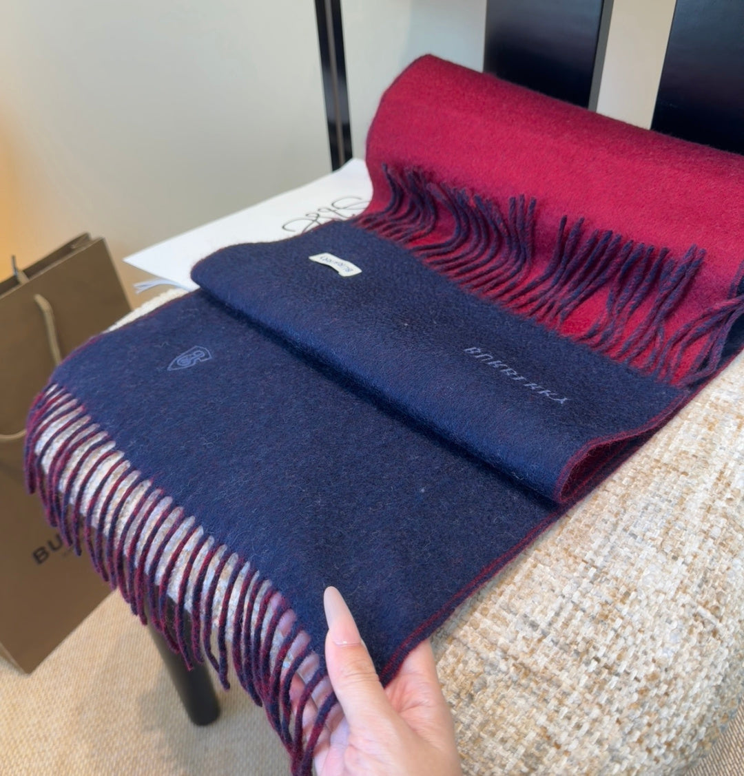 BRR Reversible Scarf 30*180cm Red Navy Blue Cashmere 207637