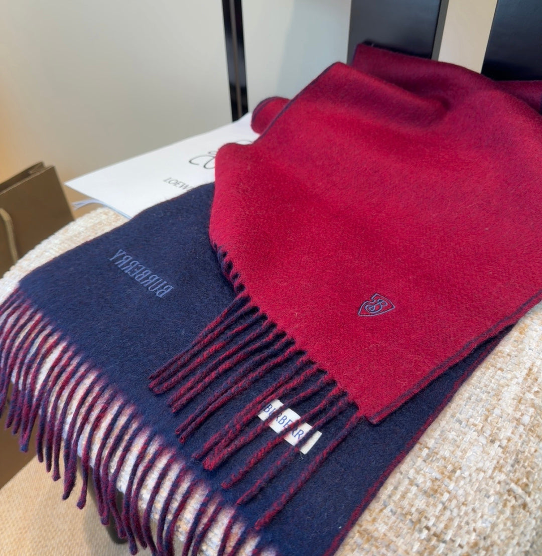 BRR Reversible Scarf 30*180cm Red Navy Blue Cashmere 207637