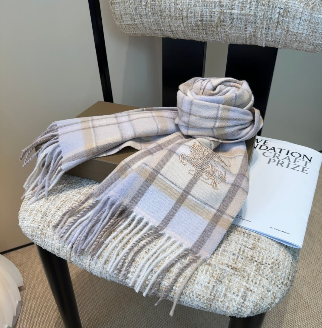 BRR Check Scarf 30*180cm Ivory Cashmere 207637