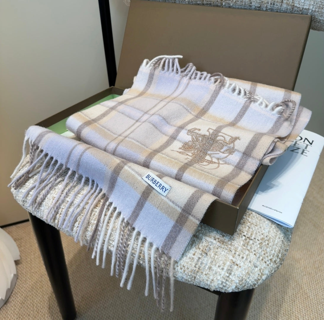 BRR Check Scarf 30*180cm Ivory Cashmere 207637
