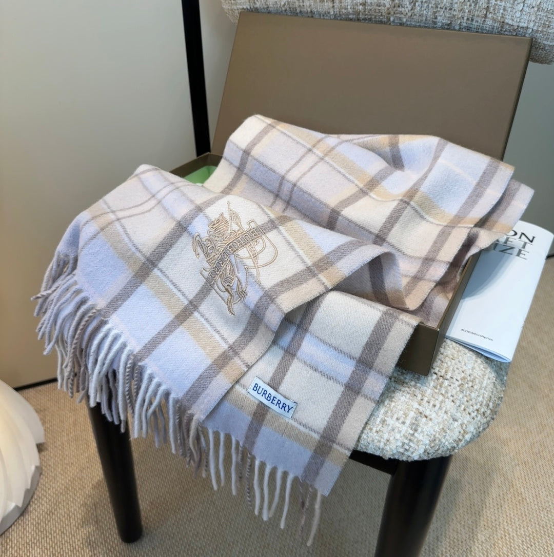 BRR Check Scarf 30*180cm Ivory Cashmere 207637