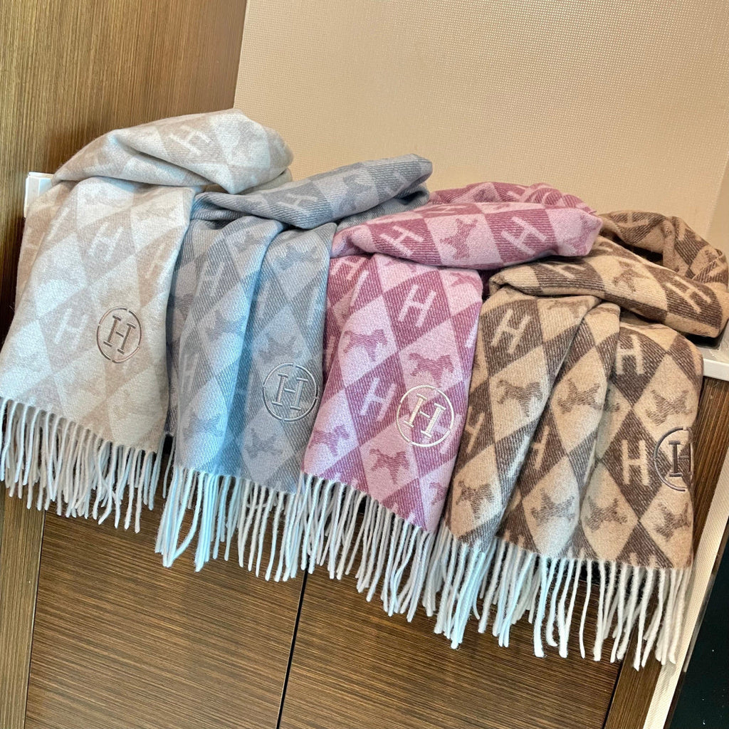 HM 25s Reversible Scarf 200cm Dark Pink Cashmere 960509