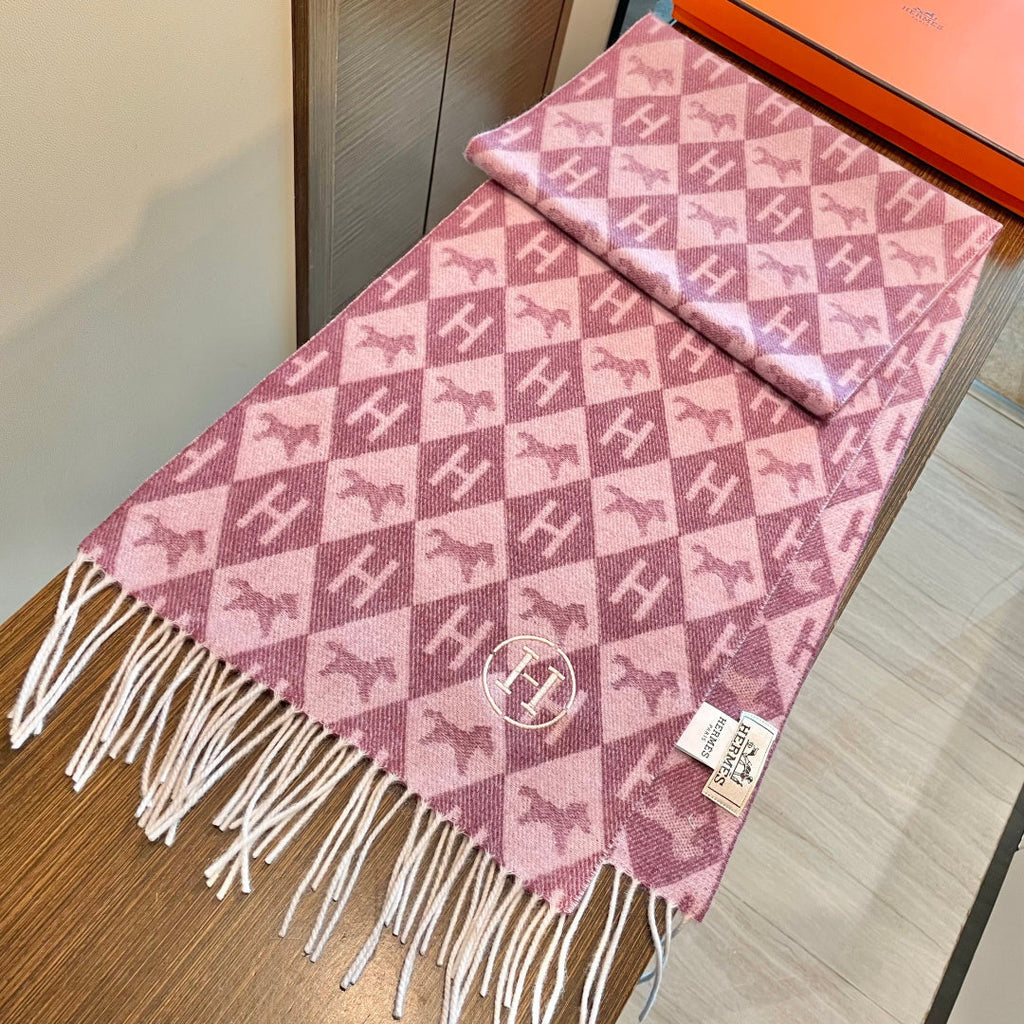 HM 25s Reversible Scarf 200cm Dark Pink Cashmere 960509