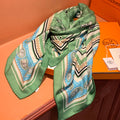 HM 26s Double-sided Scarf 140cm Green Silk Cashmere 153145