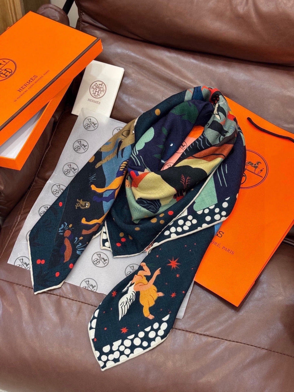 Hermes 26s Scarf 140 In Cashmere And Silk 303101