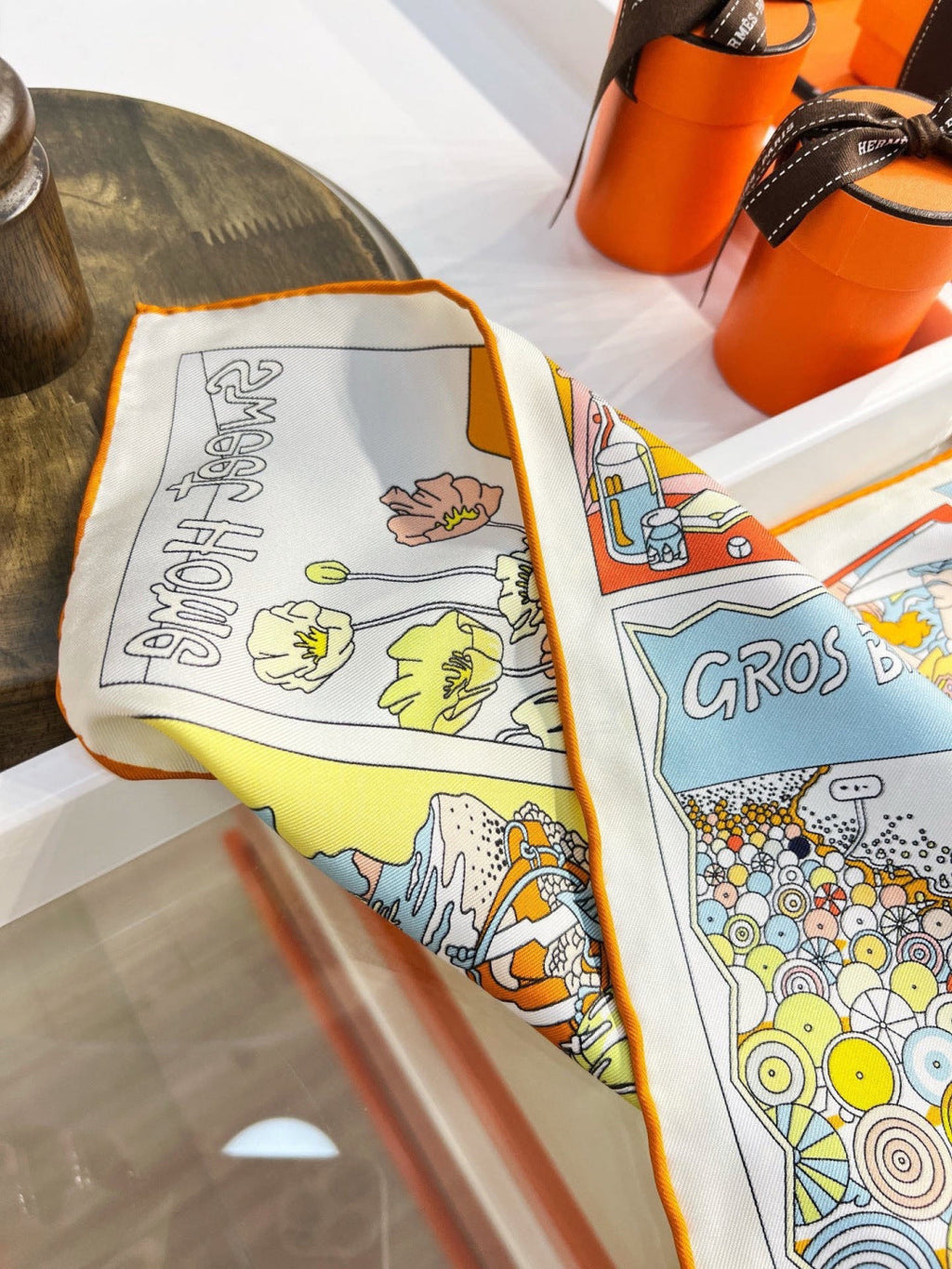 Hermes 26s Printed Square Scarf 88 In Silk 309942