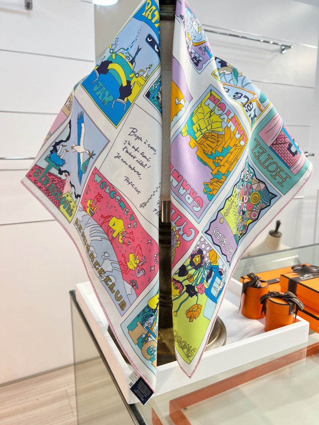 Hermes 26s Printed Square Scarf 88 In Silk 309945