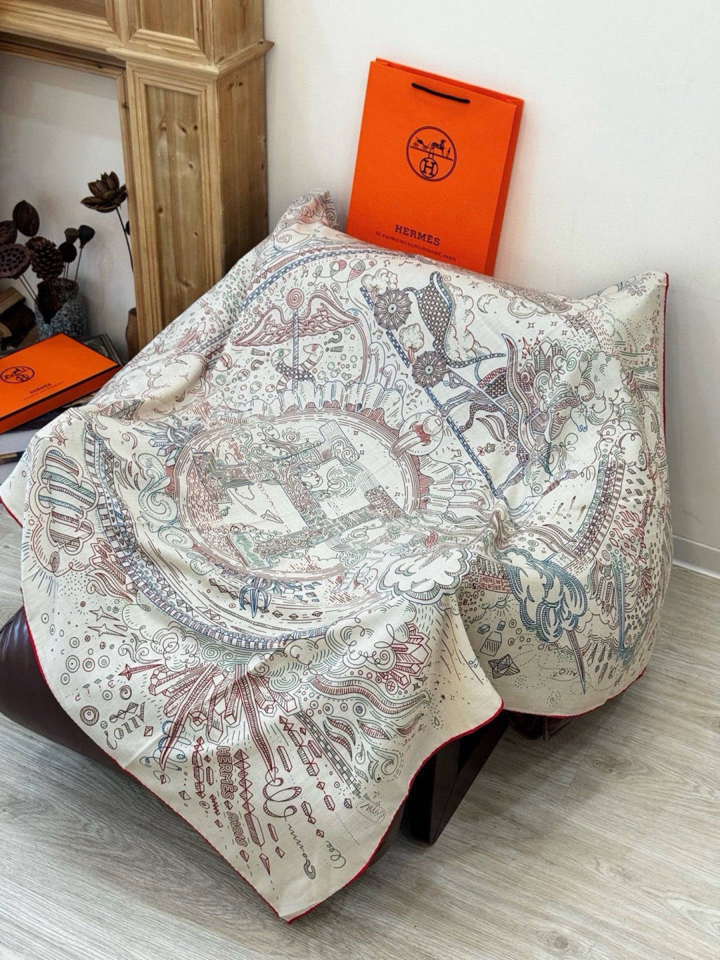 Hermes 26s Printed Square Scarf 140 In Silk 311977