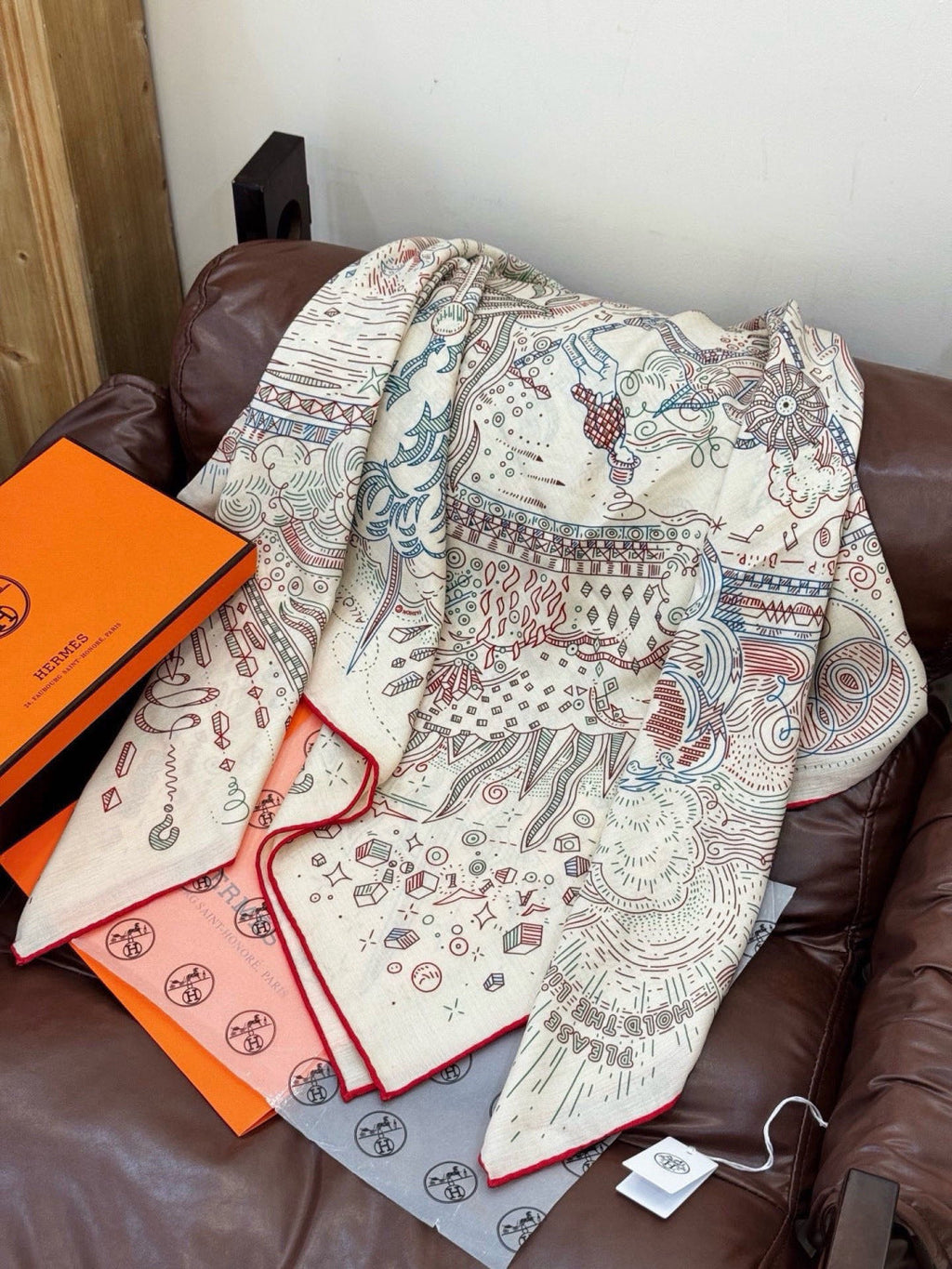 Hermes 26s Printed Square Scarf 140 In Silk 311977