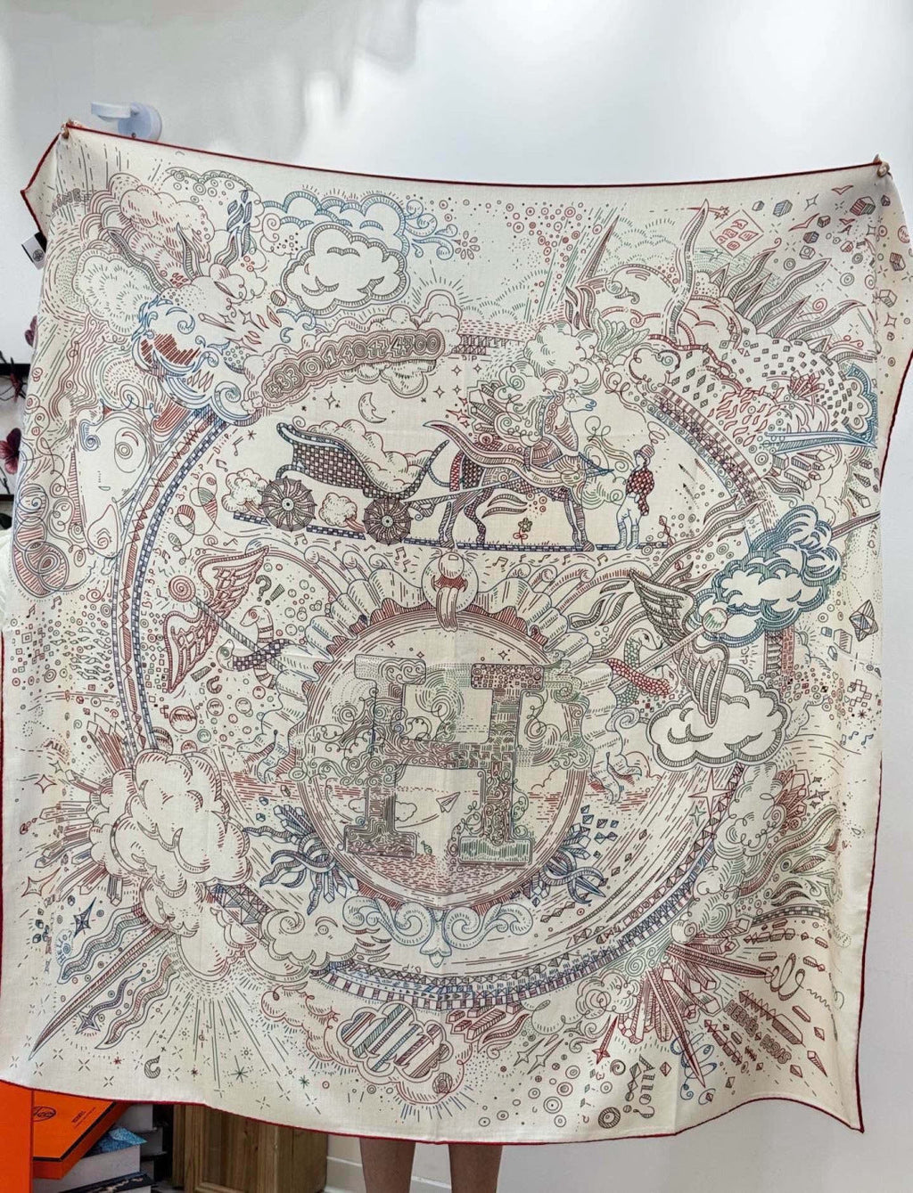 Hermes 26s Printed Square Scarf 140 In Silk 311977