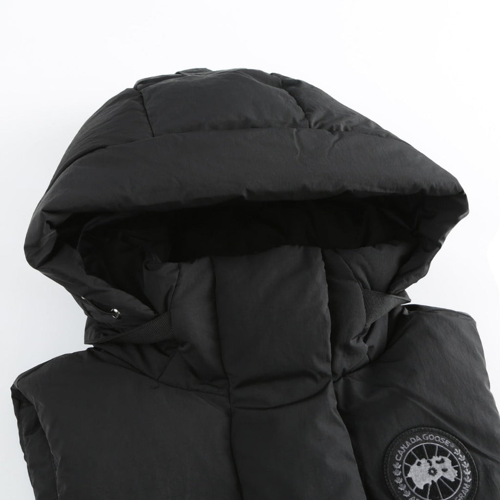 C. Goose Hooded Down Vest Black Polyester 0002