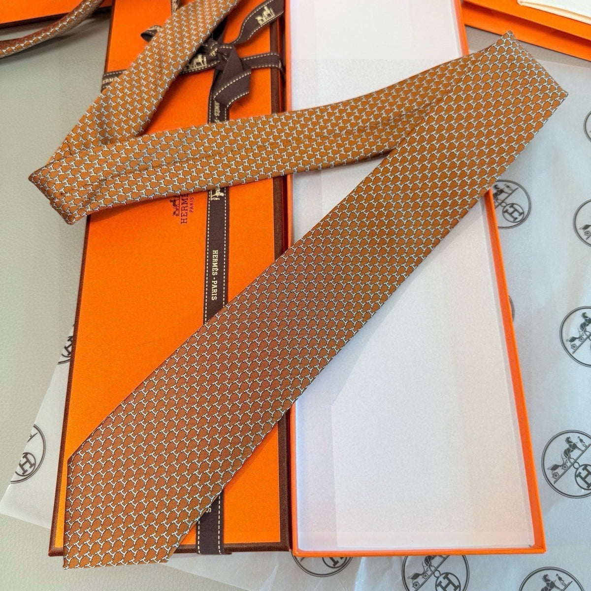 HM  Hilario Tie Brown Twill Silk 209999