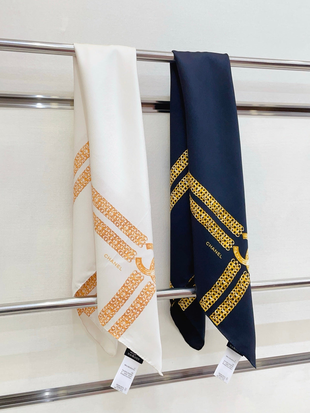 CC 25/26 Early Spring Square Scarf White Yellow Silk 139449