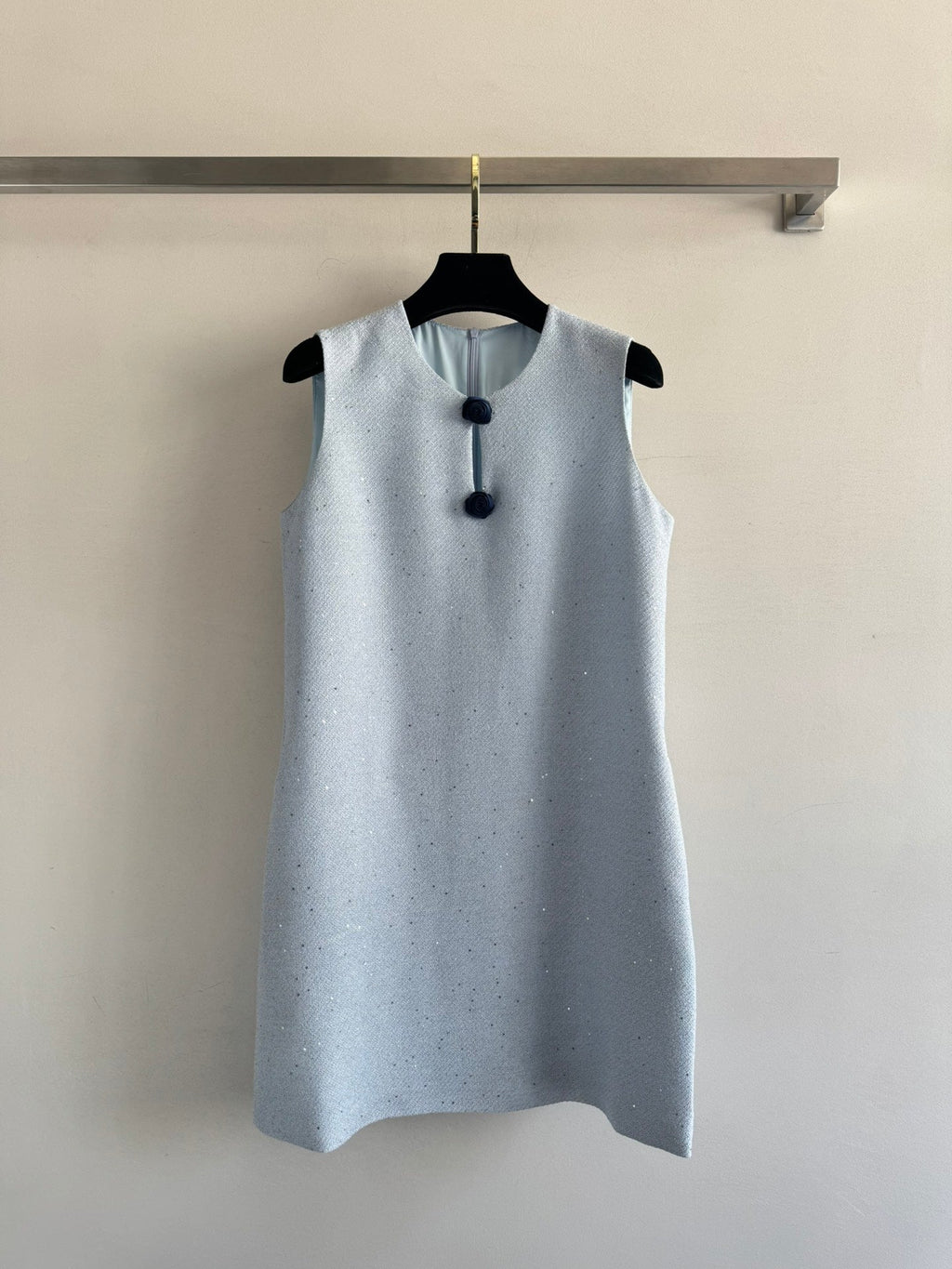 CC Sleeveless Dress Light Blue Viscose Silk Wool 352987