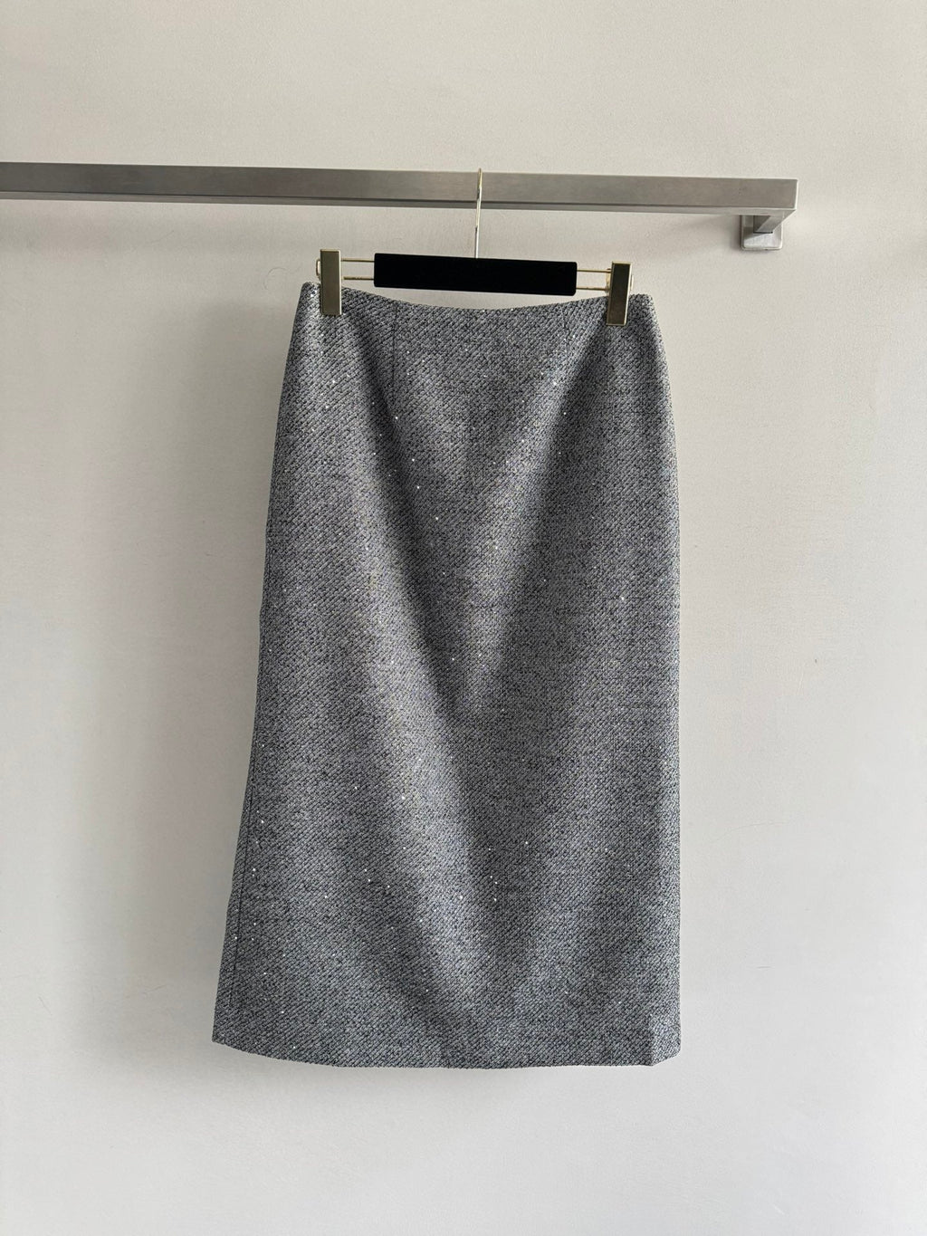 CC Vest & Line Skirt Set Grey Wool-Blend Tweed 352979