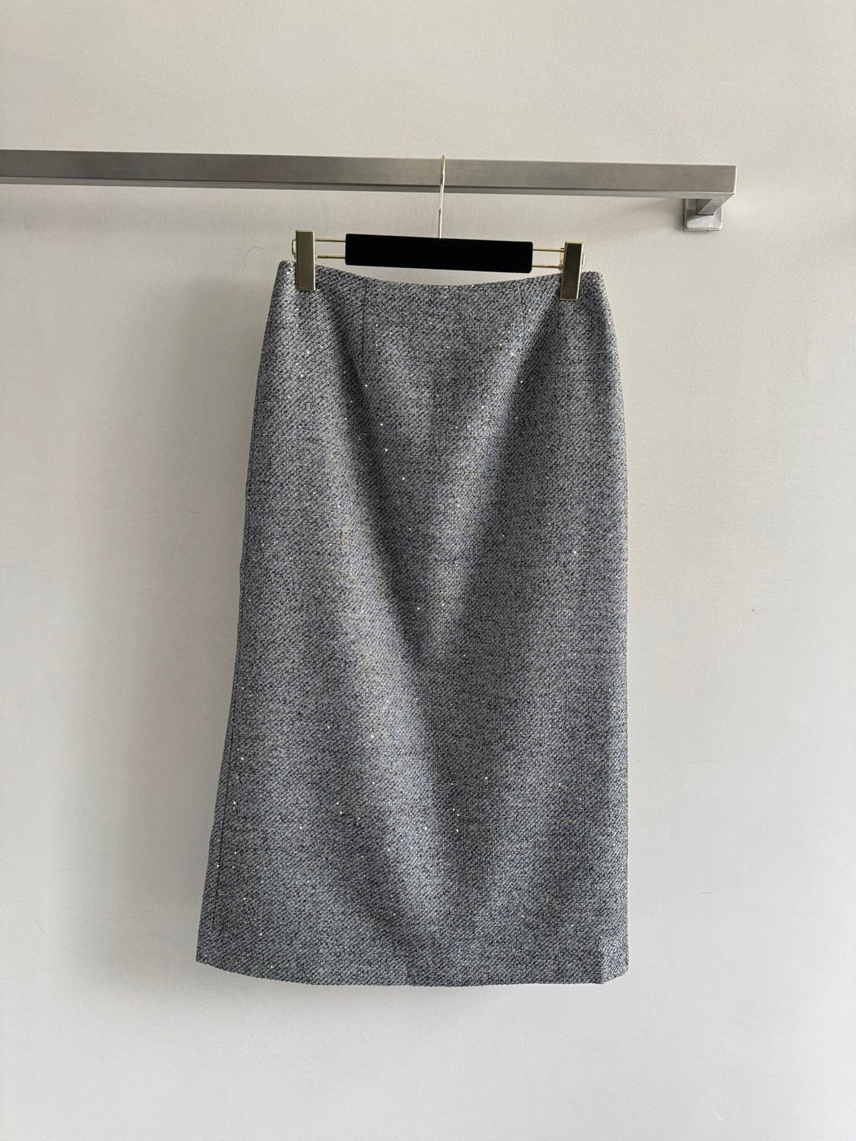 CC Vest & Line Skirt Set Grey Wool-Blend Tweed 352979