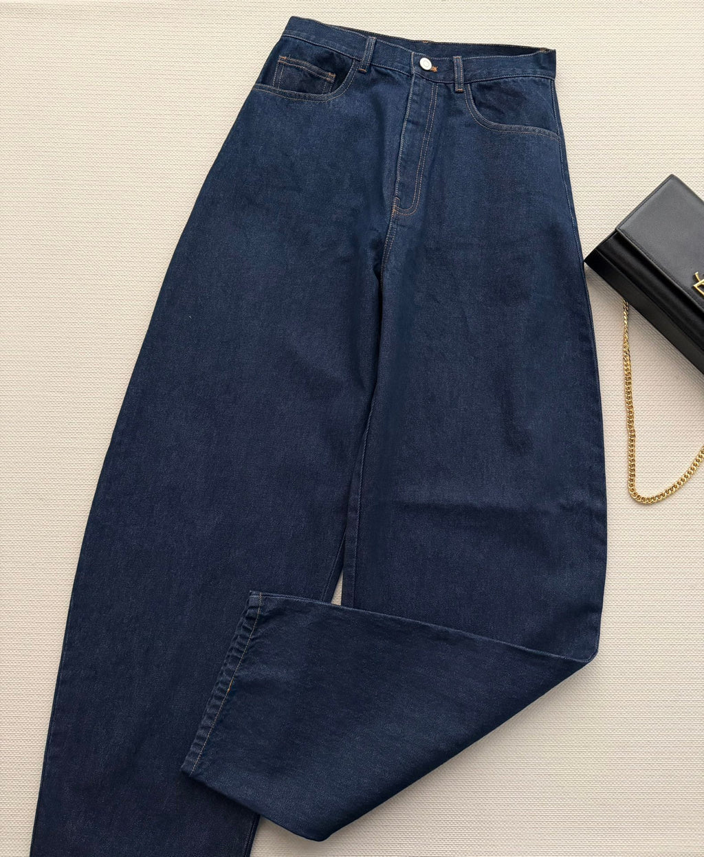 Alaia 26ss Curved Blade Jeans Blue Denim 352938