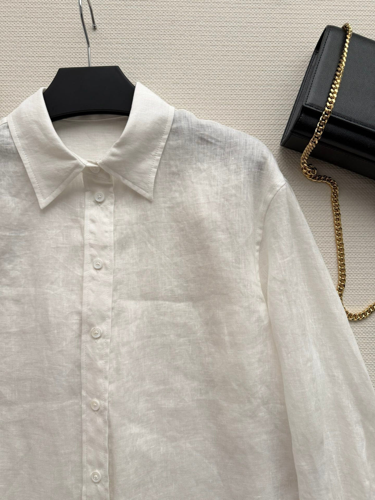 Brunello Long-Sleeved Shirt White Linen 352914