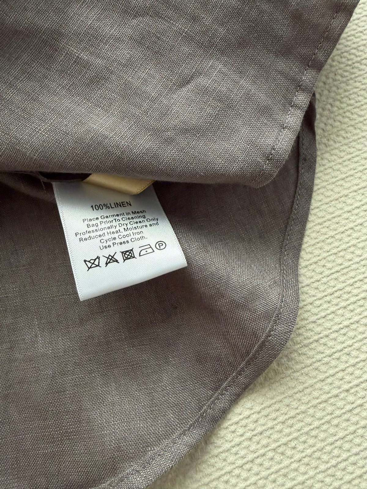 Brunello Long-Sleeved Shirt Taupe Linen 352916